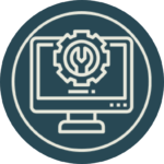 An icon representing Learning Technologies with a computer and a cog and spanner.